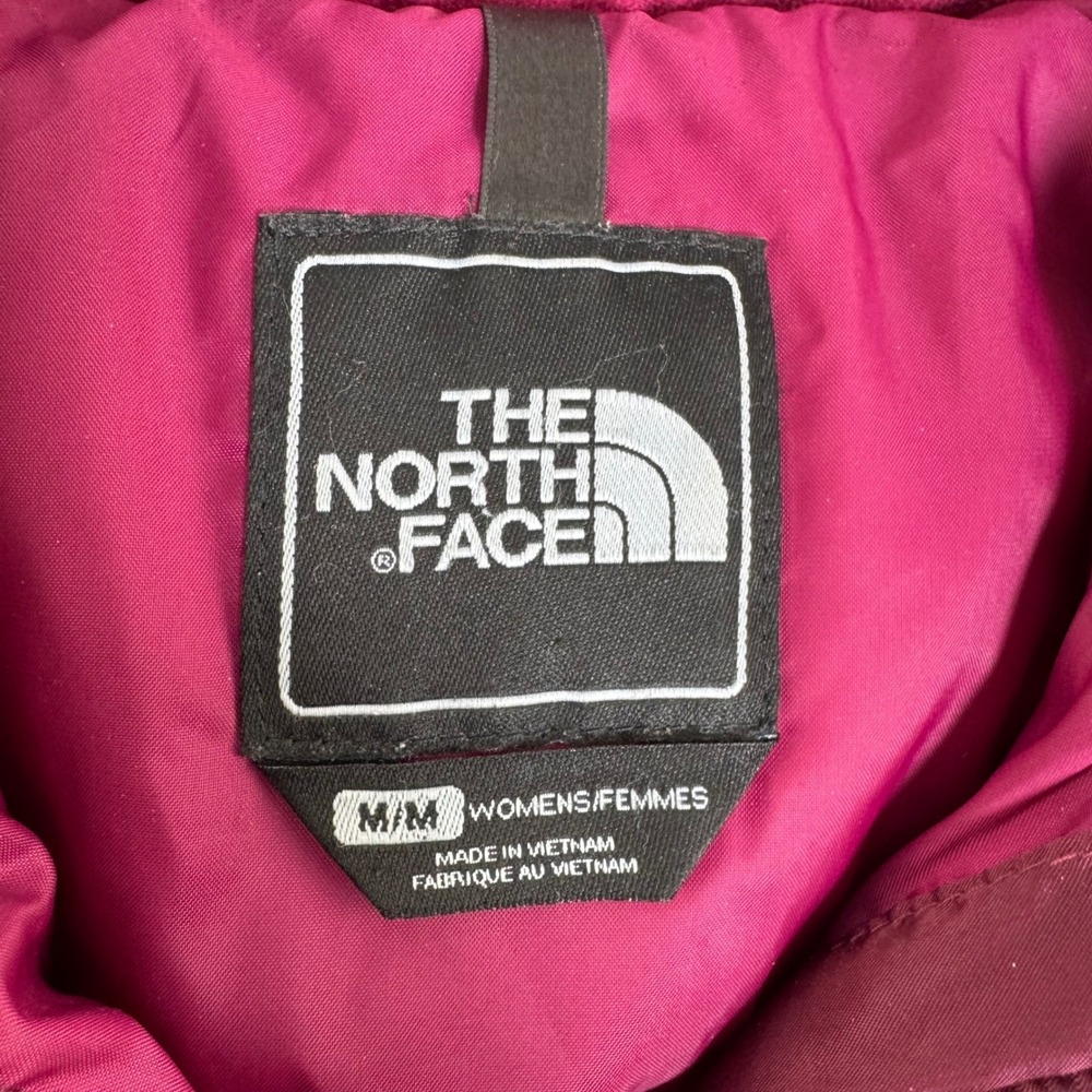 The North Face Womens 550 Down Puffer Jacket Burgundy Diamond Quilt Medium - Picture 4 of 7